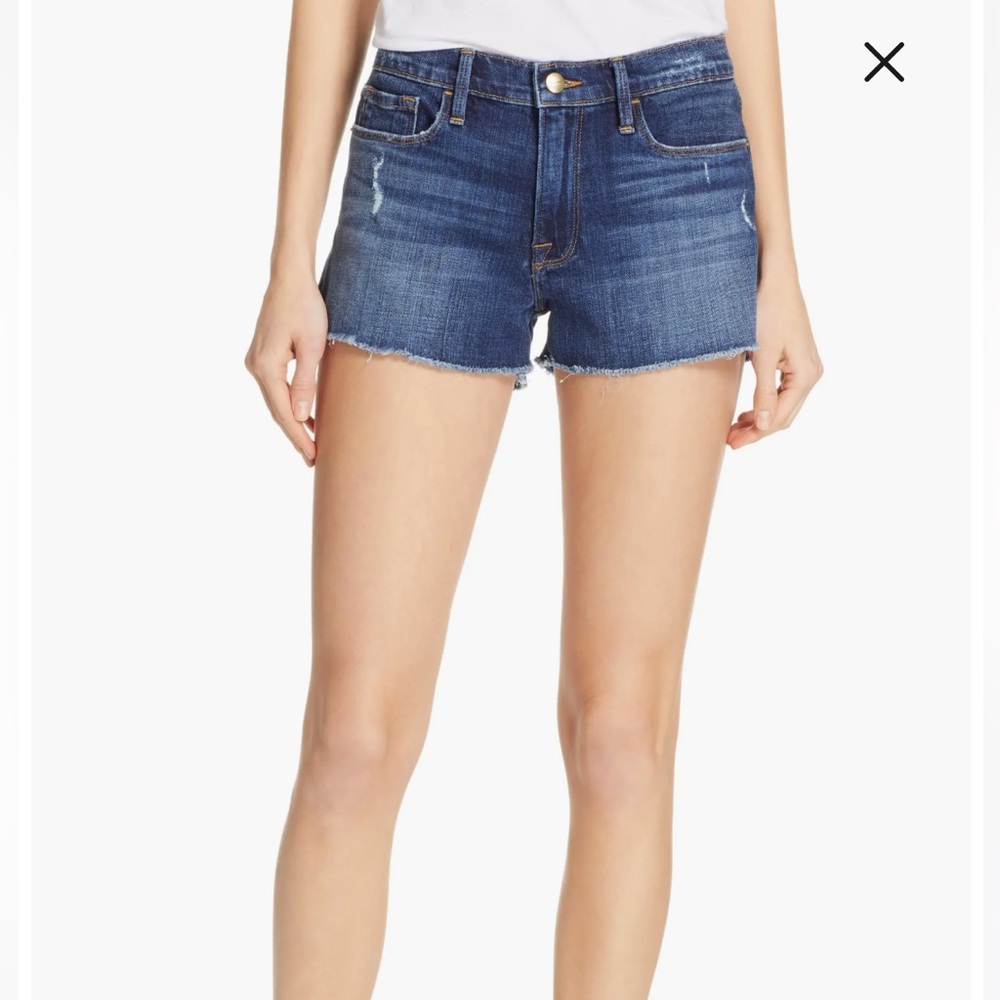 Frame Denim Le Cutoff Shorts - Medium Blue Color - size 24